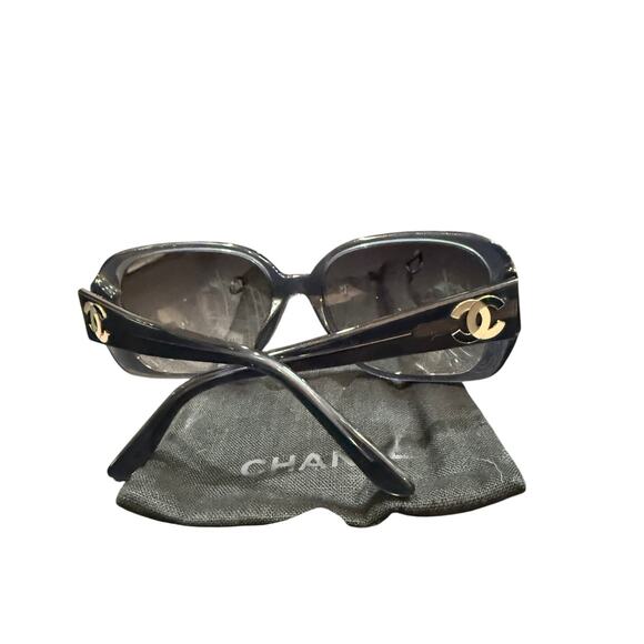 RARE CHANEL Square Shape Frames CoCo Mark CC Ombre Logo*Chanel Pouch*57|18|130 - Picture 3 of 7